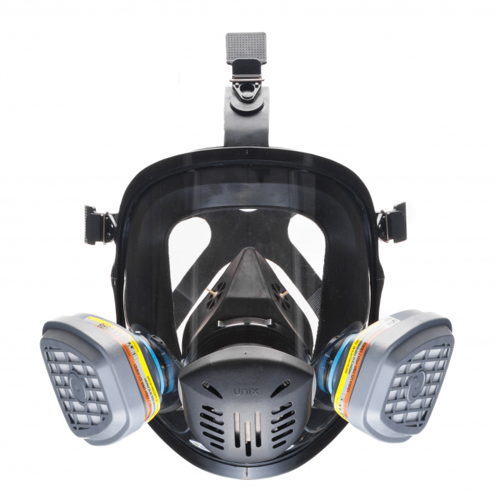 картинка Противогаз фильтрующий UNIX 5000 марки А1В1Е1 + Р2 R категории 2 по маске панорамной UNIX 5000 